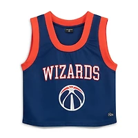 Women's Hype and Vice  Navy Washington Wizards Cropped Basketball Scoop Neck Tank Top