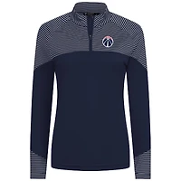 Women's Levelwear Navy Washington Wizards Classic Stripes Quarter-Zip Top