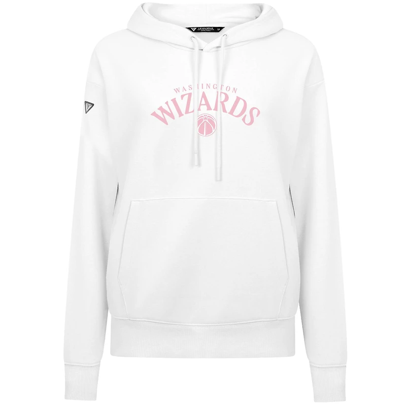 Sweat à capuche blanc motif arche pour femme, Washington Wizards, fête des Mères, Levelwear