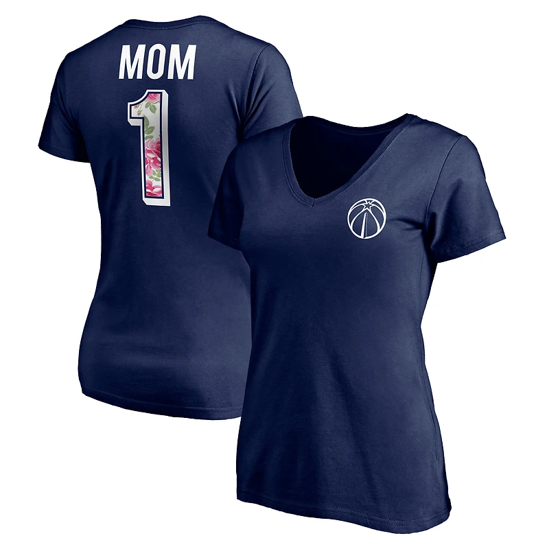 Women's Navy Washington Wizards Mother's Day Logo V-Neck T-Shirt