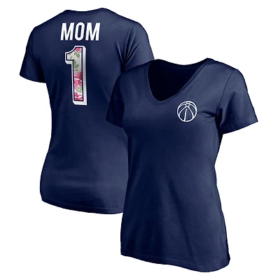 Women's  Navy Washington Wizards Mother's Day Logo V-Neck T-Shirt
