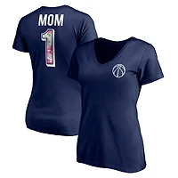 Women's  Navy Washington Wizards Mother's Day Logo V-Neck T-Shirt