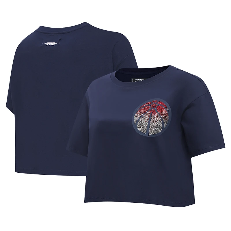 Women's Pro Standard Navy Washington Wizards Jewels Boxy Cropped T-Shirt
