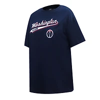 Women's Pro Standard Navy Washington Wizards Script Boyfriend T-Shirt