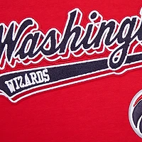 Women's Pro Standard Red Washington Wizards Script Tail Cropped Pullover Hoodie