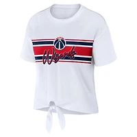 T-shirt blanc noué sur le devant des Wizards de Washington WEAR by Erin Andrews pour femmes