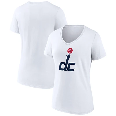 Women's  White Washington Wizards Alternate Logo V-Neck T-Shirt