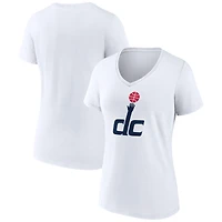 Women's  White Washington Wizards Alternate Logo V-Neck T-Shirt