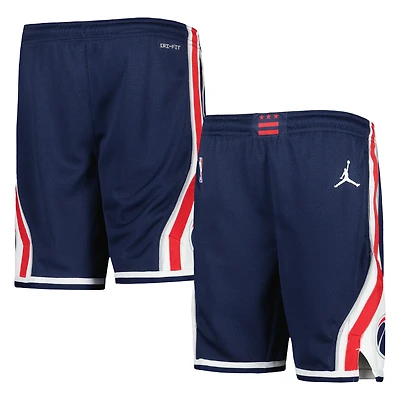 Short Swingman Jordan Brand bleu marine Washington Wizards Authentic Statement Edition pour jeunes