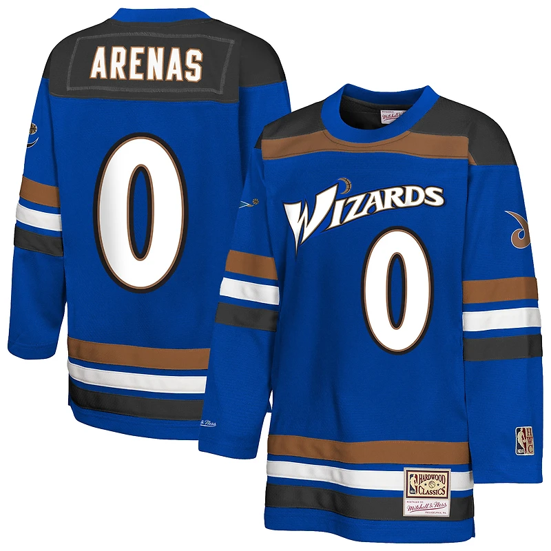 Maillot de hockey tendance Maxxed Out 2.0 bleu pour jeunes Mitchell & Ness Gilbert Arenas des Washington Wizards
