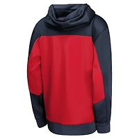 Sweat à capuche entièrement zippé Nike bleu marine/rouge Washington Wizards Authentic On-Court Showtime Performance pour jeune