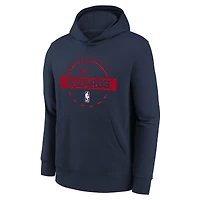 Sweat à capuche d'entraînement Nike bleu marine Washington Wizards 2025/26 Club Fleece pour jeune
