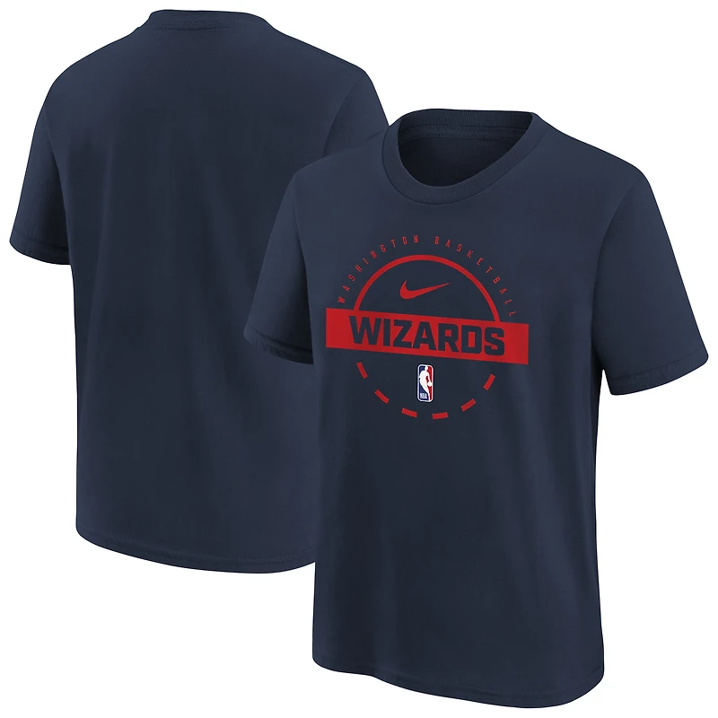T-shirt d'entraînement Nike bleu marine Washington Wizards pour jeune