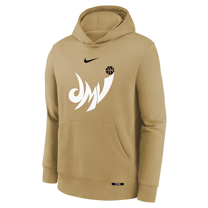 Youth Nike  Tan Washington Wizards 2025/26 City Edition Club Logo Fleece Hoodie