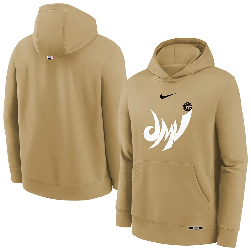Youth Nike Tan Washington Wizards 2025/26 City Edition Club Logo Fleece Hoodie