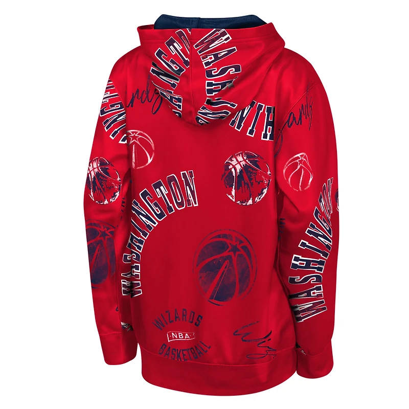 Sweat à capuche rouge pour jeunes Outerstuff Washington Wizards avec infraction au code de la route