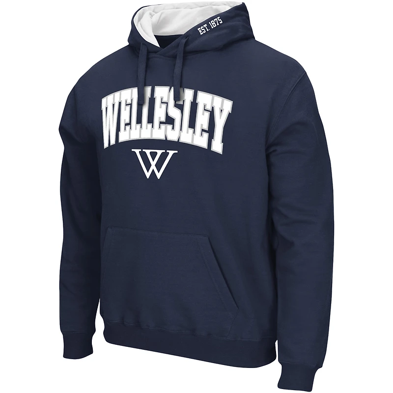 Men's Colosseum Navy Wellesley Blue Arch & Logo Hoodie