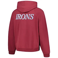Sweat à capuche raglan oversize West Ham United Old English bordeaux pour homme