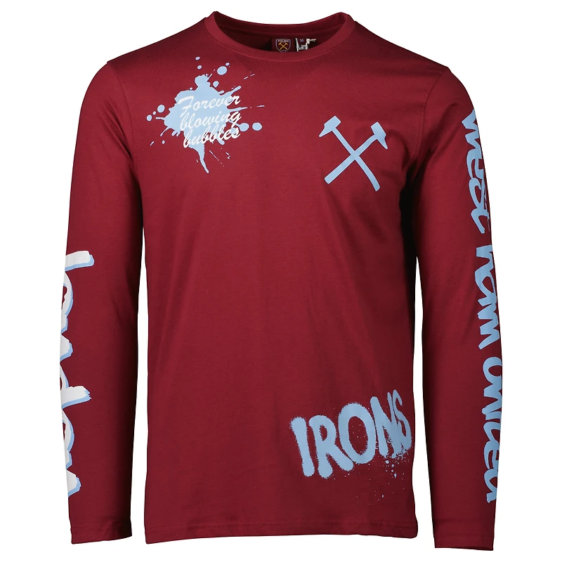 Men's Claret West Ham United Graffiti Long Sleeve T-Shirt