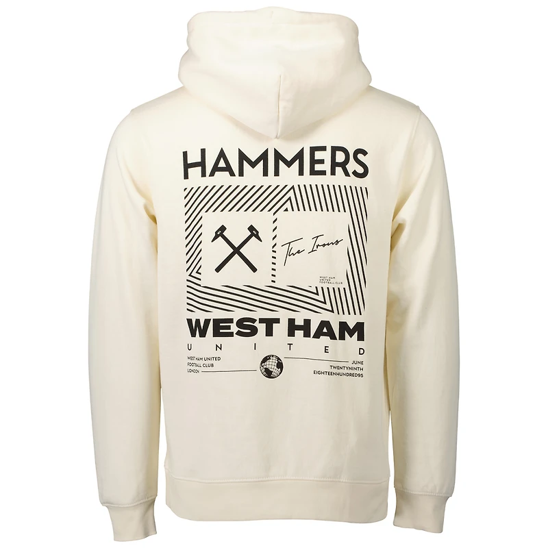 Sweat à capuche crème West Ham United Fashion pour homme