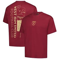 T-shirt graphique Sport Design pour homme, motif Suède bordeaux, West Ham United, jour de match