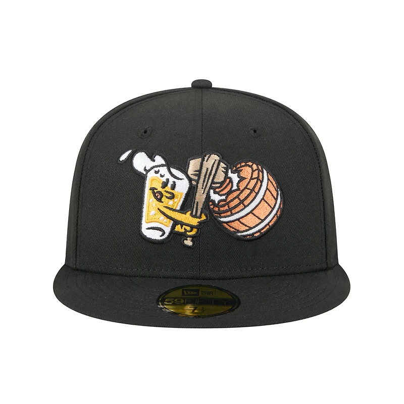 Casquette ajustée 59FIFTY noire New Era pour homme, thème West Michigan Whitecaps