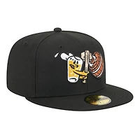 Casquette ajustée 59FIFTY noire New Era pour homme, thème West Michigan Whitecaps