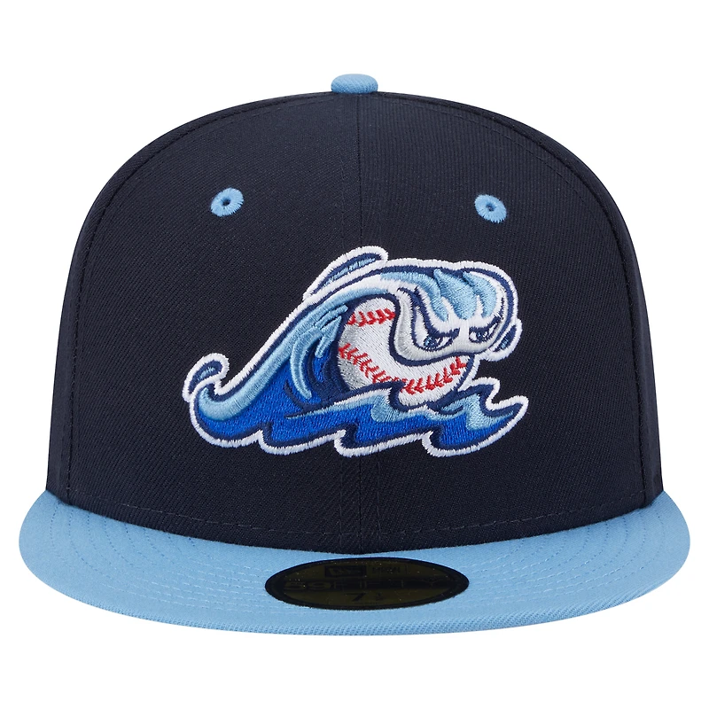 Casquette ajustée 59FIFTY pour homme New Era bleu marine/bleu clair West Michigan Whitecaps Authentic Collection