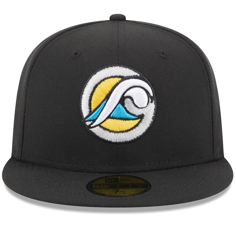 Men's New Era Black West Michigan Whitecaps Authentic Collection Alternate Logo 59FIFTY Fitted Hat