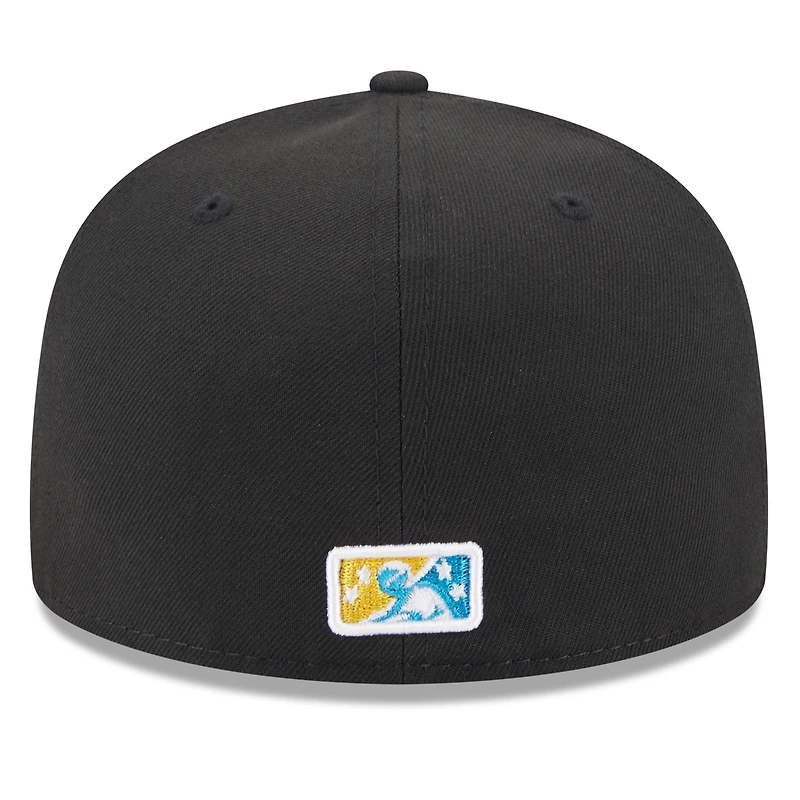 Men's New Era Black West Michigan Whitecaps Authentic Collection Alternate Logo 59FIFTY Fitted Hat