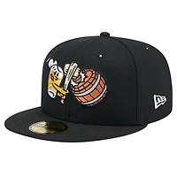 Casquette ajustée 59FIFTY Black West Michigan Whitecaps Theme Night Beer City Bung Hammers pour hommes