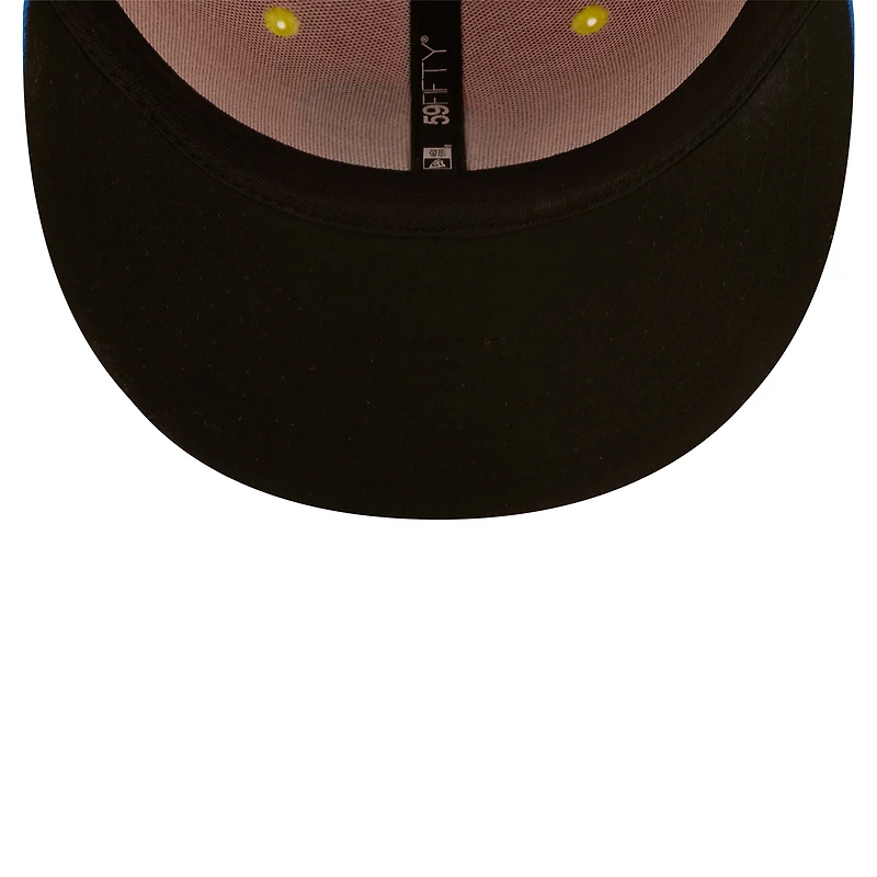 Casquette ajustée 59FIFTY Calaveras De West Michigan Copa La Diversion New Era pour homme, orange/bleu
