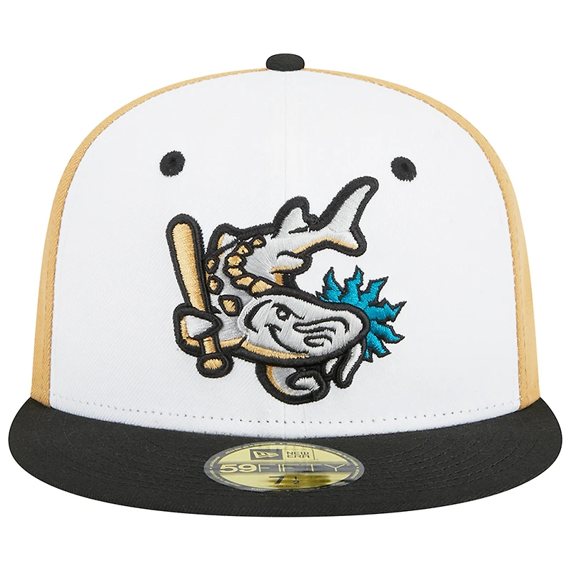 Casquette ajustée 59FIFTY pour homme New Era White West Michigan Whitecaps Theme Nights Grand Rapids Dam Breakers
