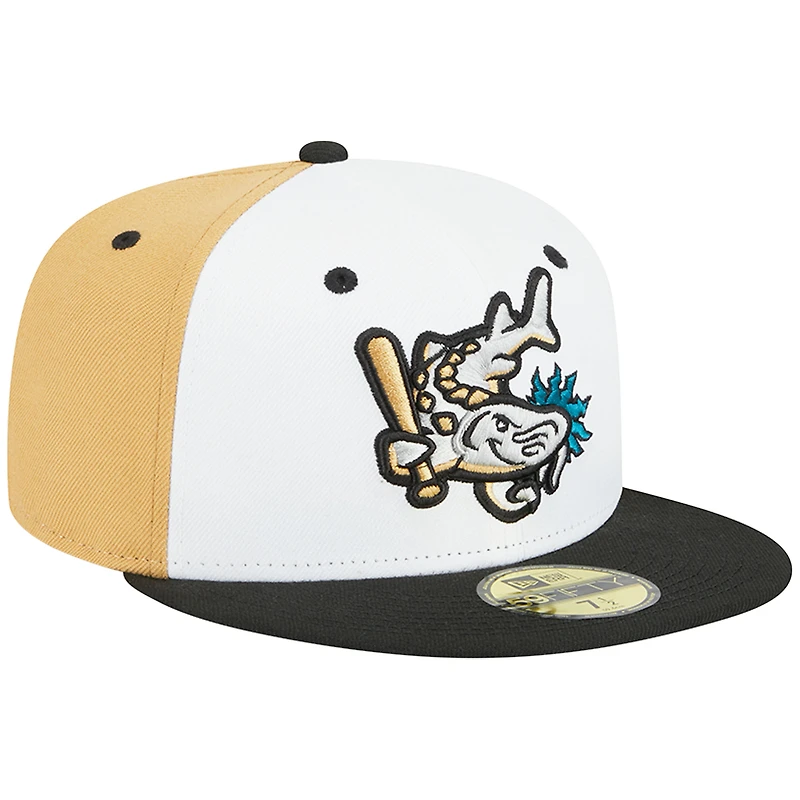 Casquette ajustée 59FIFTY pour homme New Era White West Michigan Whitecaps Theme Nights Grand Rapids Dam Breakers