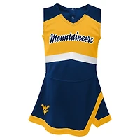 Ensemble deux pièces pour filles d'âge préscolaire, robe pull et bloomer, capitaine des West Virginia Mountaineers, bleu marine