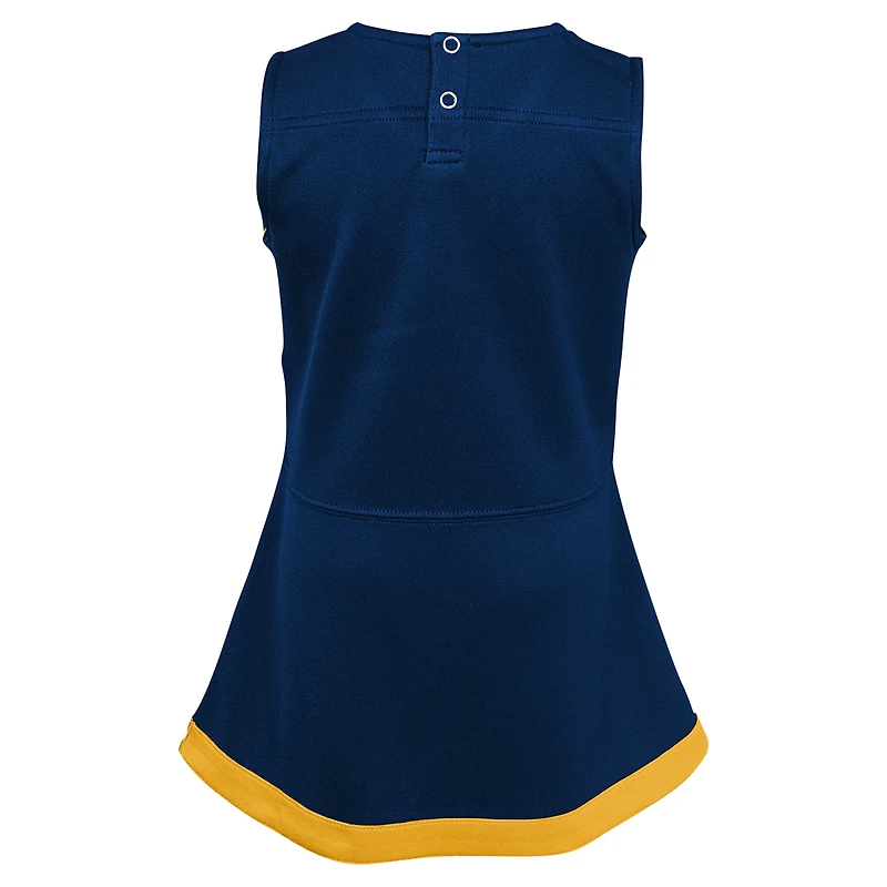 Ensemble deux pièces pour filles d'âge préscolaire, robe pull et bloomer, capitaine des West Virginia Mountaineers, bleu marine