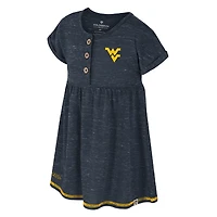 Girls Toddler Colosseum  Navy West Virginia Mountaineers Fleet Dress