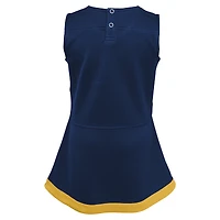 Girls Toddler Navy West Virginia Mountaineers Cheer Captain Dress with Bloomers