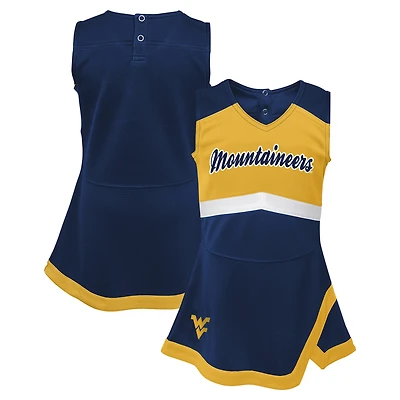 Robe de capitaine des West Virginia Mountaineers pour filles la marine avec bloomers