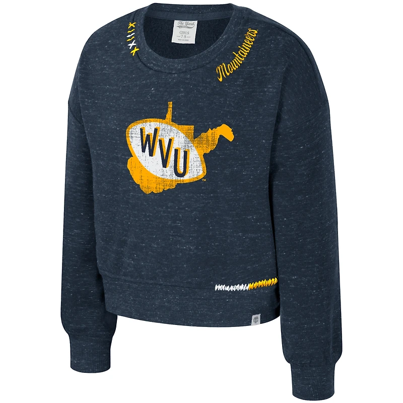 Sweat-shirt Just a Minute des Mountaineers de Virginie-Occidentale la Marine du Colisée pour jeunes filles