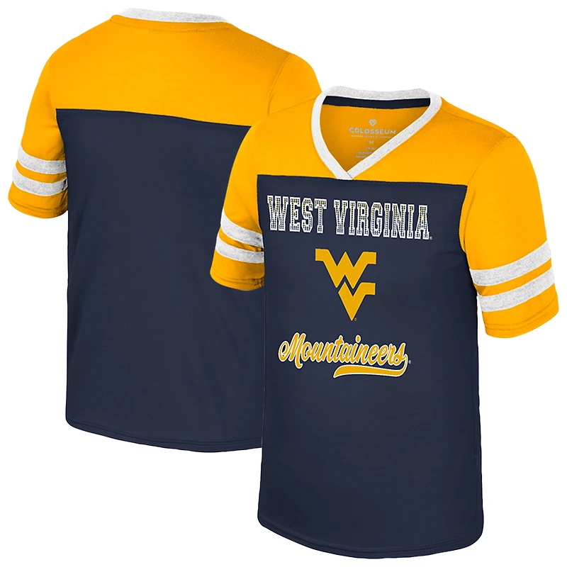 Girls Youth Colosseum Navy West Virginia Mountaineers Princess Bubblegum Bling T-Shirt