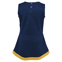 Girls Youth Navy West Virginia Mountaineers Cheer Captain Jumper Dress