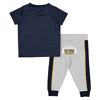 Ensemble maillot et pantalon Ka-Boot-It des West Virginia Mountaineers Colosseum bleu marine/gris chiné pour bébé