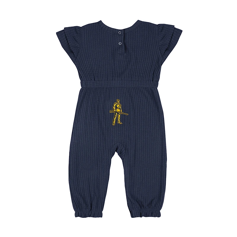 Infant Colosseum Navy West Virginia Mountaineers Beautopia Waffle Knit Romper