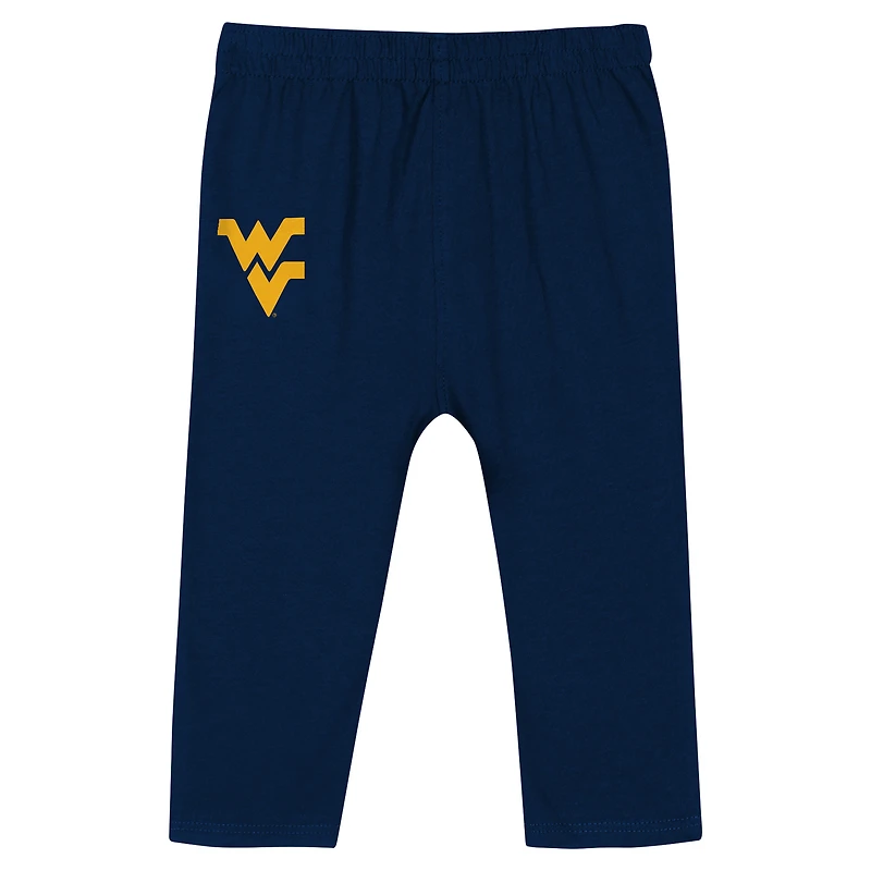 Ensemble body à manches longues et pantalon pour bébé bleu marine West Virginia Mountaineers Double Up