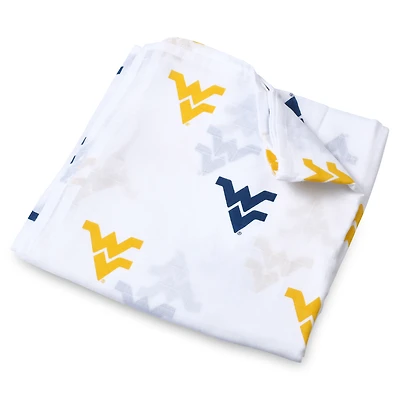 Infant Three Little Anchors White West Virginia Mountaineers 47'' x 47'' Muslin Swaddle Blanket