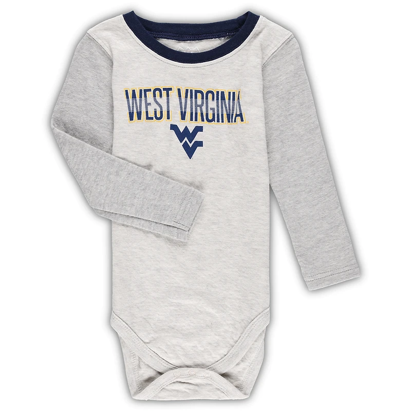Infant Wes & Willy Heather Gray West Virginia Mountaineers Jie Long Sleeve Bodysuit Pants Set