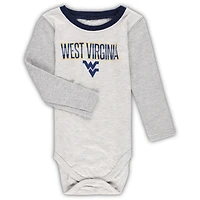 Infant Wes & Willy Heather Gray West Virginia Mountaineers Jie Long Sleeve Bodysuit Pants Set