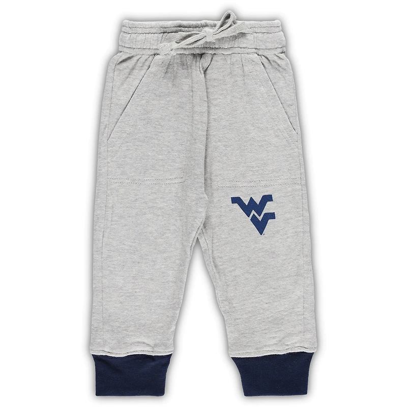 Infant Wes & Willy Heather Gray West Virginia Mountaineers Jie Long Sleeve Bodysuit Pants Set