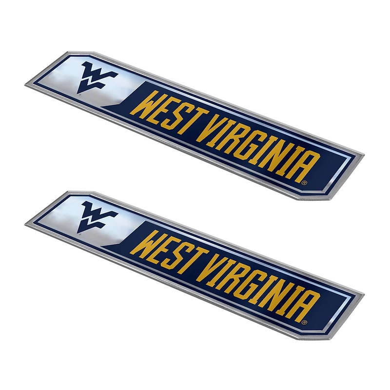 Lot de 2 emblèmes de camion en relief des West Virginia Mountaineers